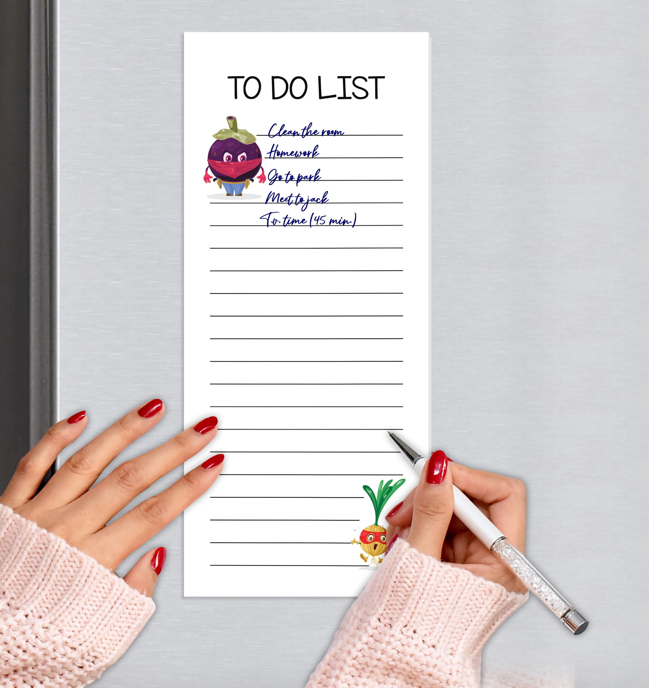 Inkdotpot Pack of 3 Magnetic Fridge To-Do List Notepads- Magnetic Memo Pads For Refrigerator-(50 Sheets Each)-9T