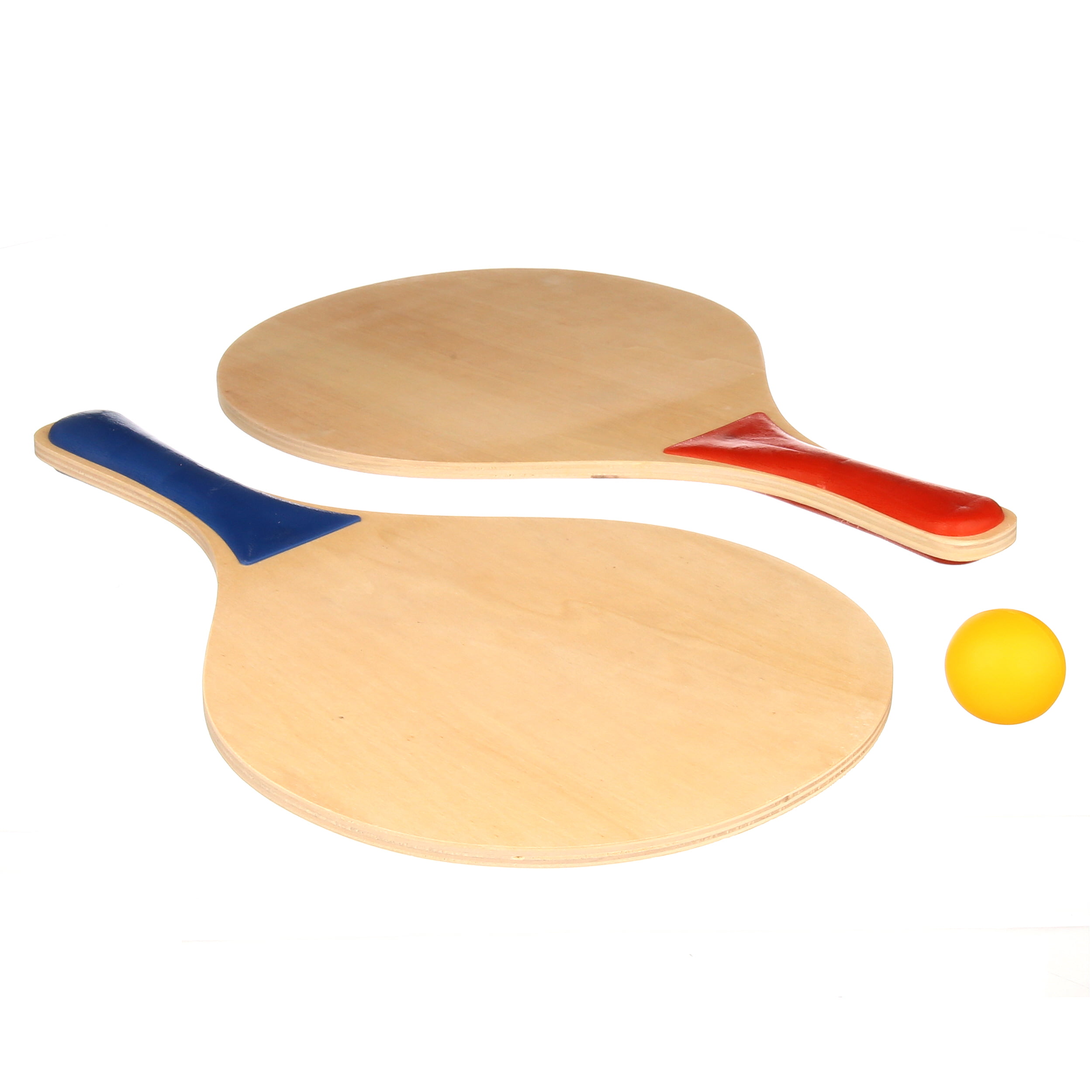 Paddle Ball Beach Ball Game - Wooden Set of 2 Paddles and Ball 