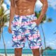 thumbnail image 3 of Mens Pantalones Cortos Cintura Elástica con Bolsillos Pantalones Cortos de Impresión de la Moda Casual, Pantalones de Playa de Cintura Elástica con Bolsillos, Poliéster, 3 of 5