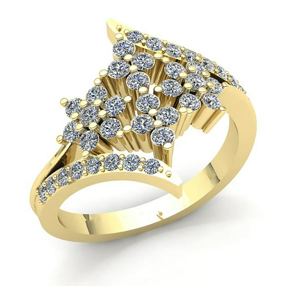 Genuine 0.5ct Round Cut Diamond Ladies Bridal Flower Anniversary Wedding Band Solid 10K Rose, White or Yellow Gold GH SI1