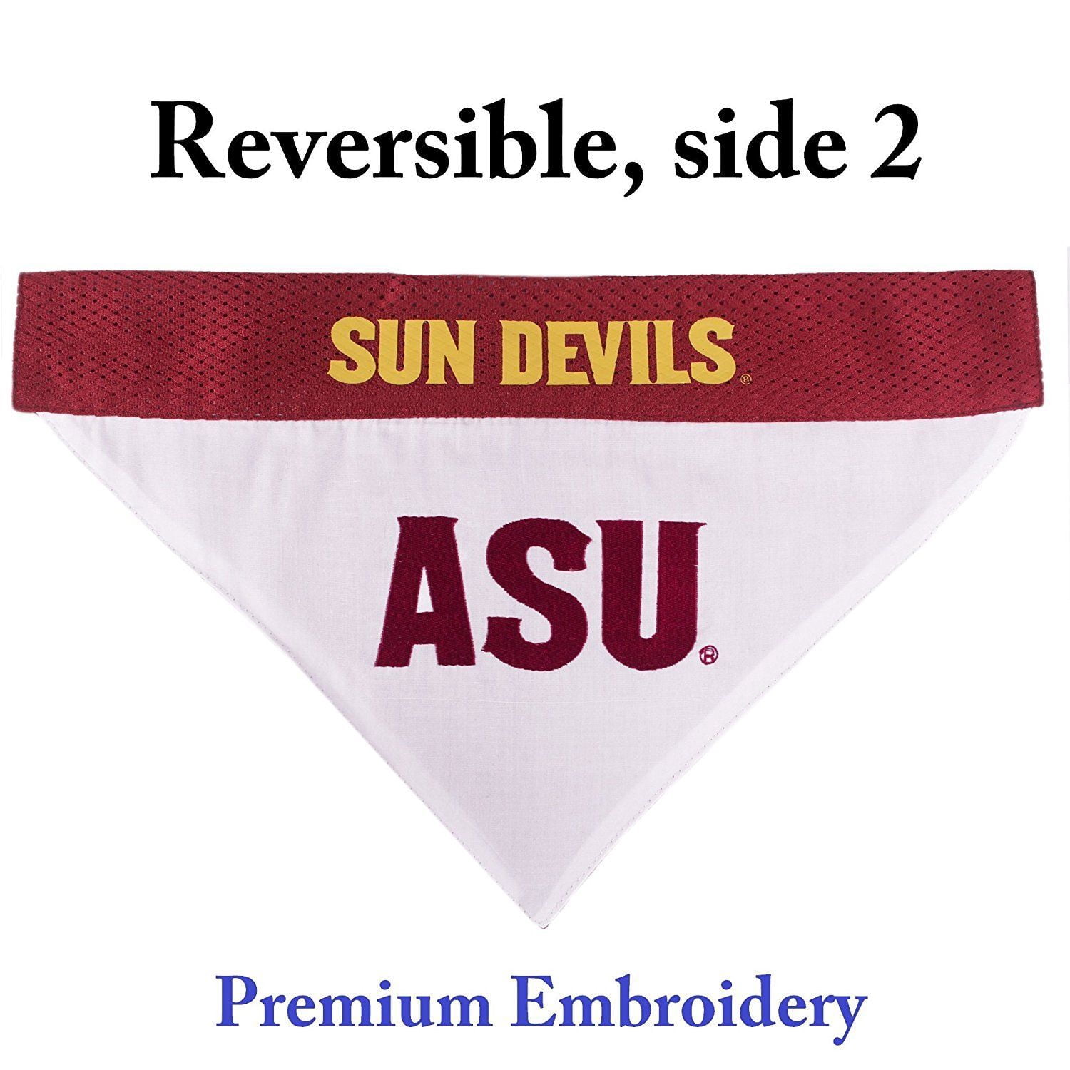 Pets First Collegiate Arizona State Reversible Bandana -Home & Away Mesh & Premium Embroidery For Dogs & Cats