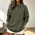 thumbnail image 4 of VBVC Women's Mock Neck Stretchy Sweatshirt , Fall Winter Pullover For Women , Ladies' Long Sleeve Hoodie with Zip Pocket , S-2XL, 4 of 8