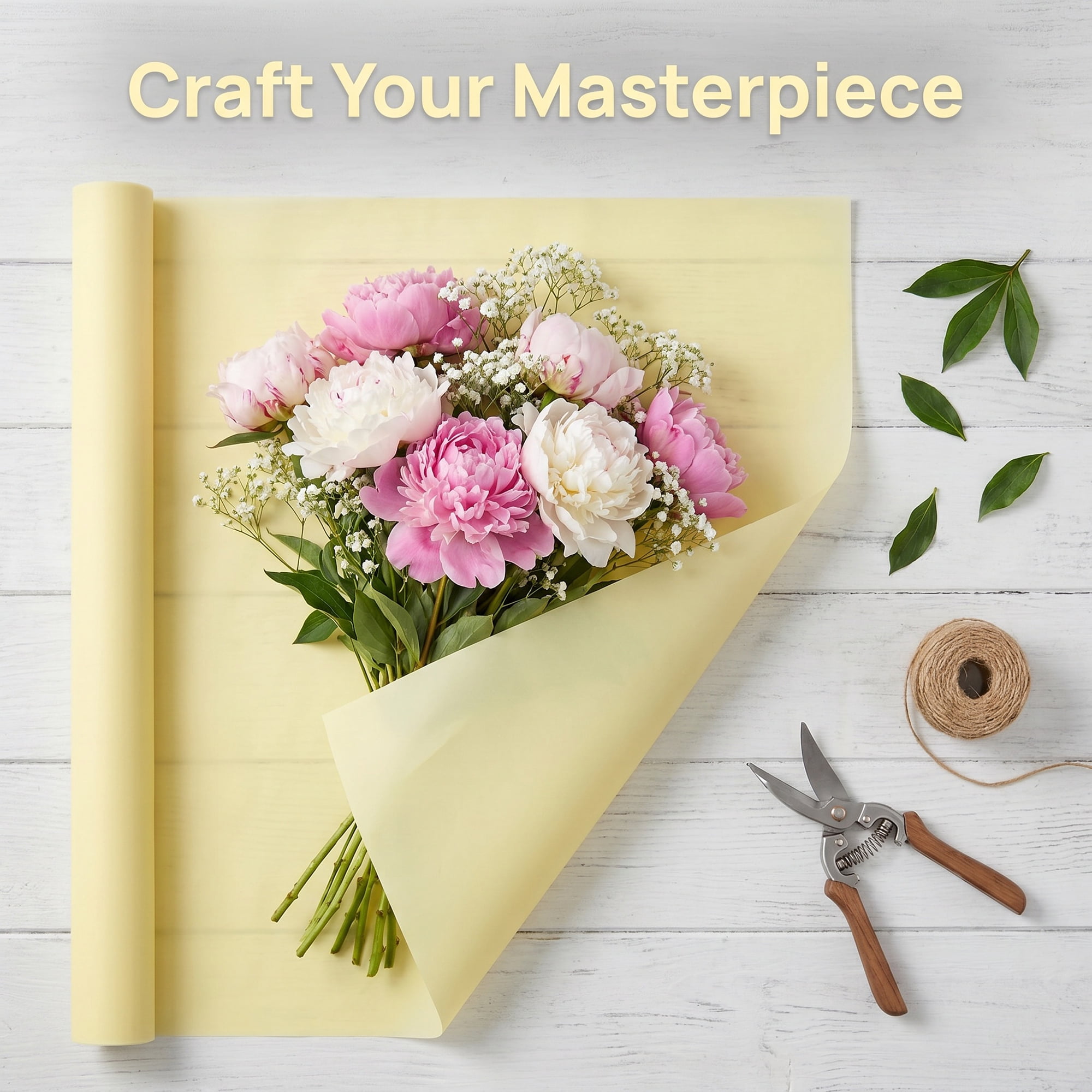 Unique Bargains 20Pcs Solid Color Waterproof Gift Wrap Paper Yellow 22" x 22"