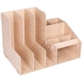 thumbnail image 1 of Magazine Rack Wood Multiple Columns High Capacity Partition Design Desktop File Racks for Home Office Storage Cabinet Folder (Color : Wood Colour, Size : Three Columns), 1 of 5
