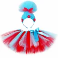 thumbnail image 4 of Disfraces de Cosa 1 y Cosa 2, tutús para niñas, color rojo, azul cielo, esponjosos, conjunto de faldas de tul en capas para cumpleaños de bebés y niñas pequeñas, 4 of 5
