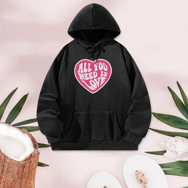 Sudaderas con capucha para mujer ropa deportiva con estampado de dibujos animados jersey holgado y elegante para vacaciones de primavera viajes l L Walmart en linea