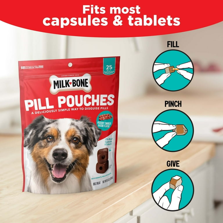 Milk-Bone Pill Pouches, Hickory Smoked Bacon Flavor Dog Treats,