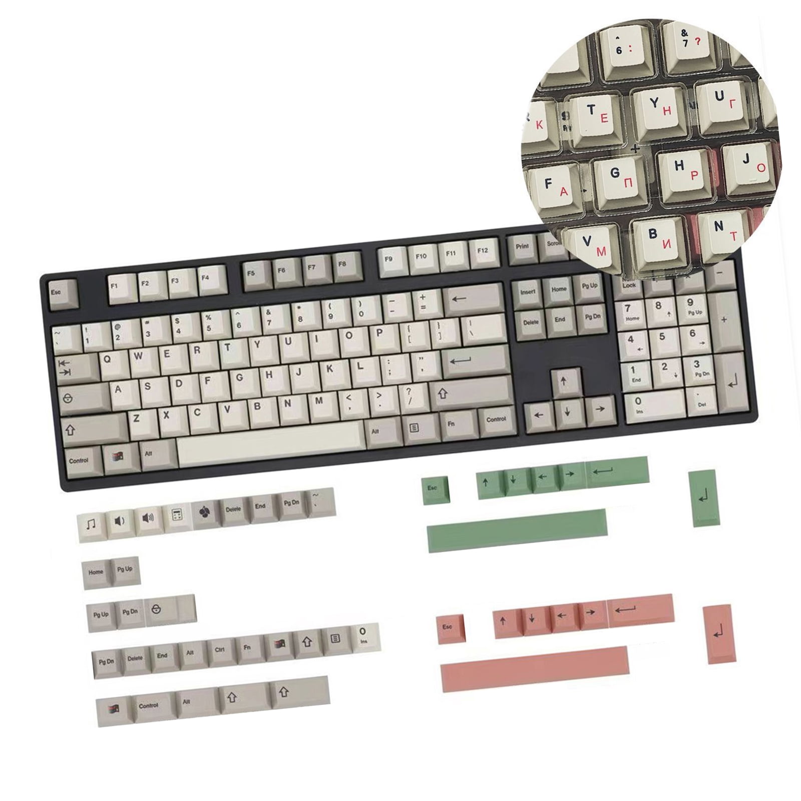 149 Key Keycaps Enhances Backlight for Mechanical Keyboards in Classical Color with Comfortable Retro 9009 Texture