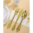 thumbnail image 4 of Goodluck 75 Pack Gold Plastic Silverware Set – Heavy Duty Disposable Cutlery, Includes 25 Forks, 25 Spoons, 25 Knives, Elegant Vintage Design for Weddings, Parties, Thanksgiving, and Daily Use, 4 of 7