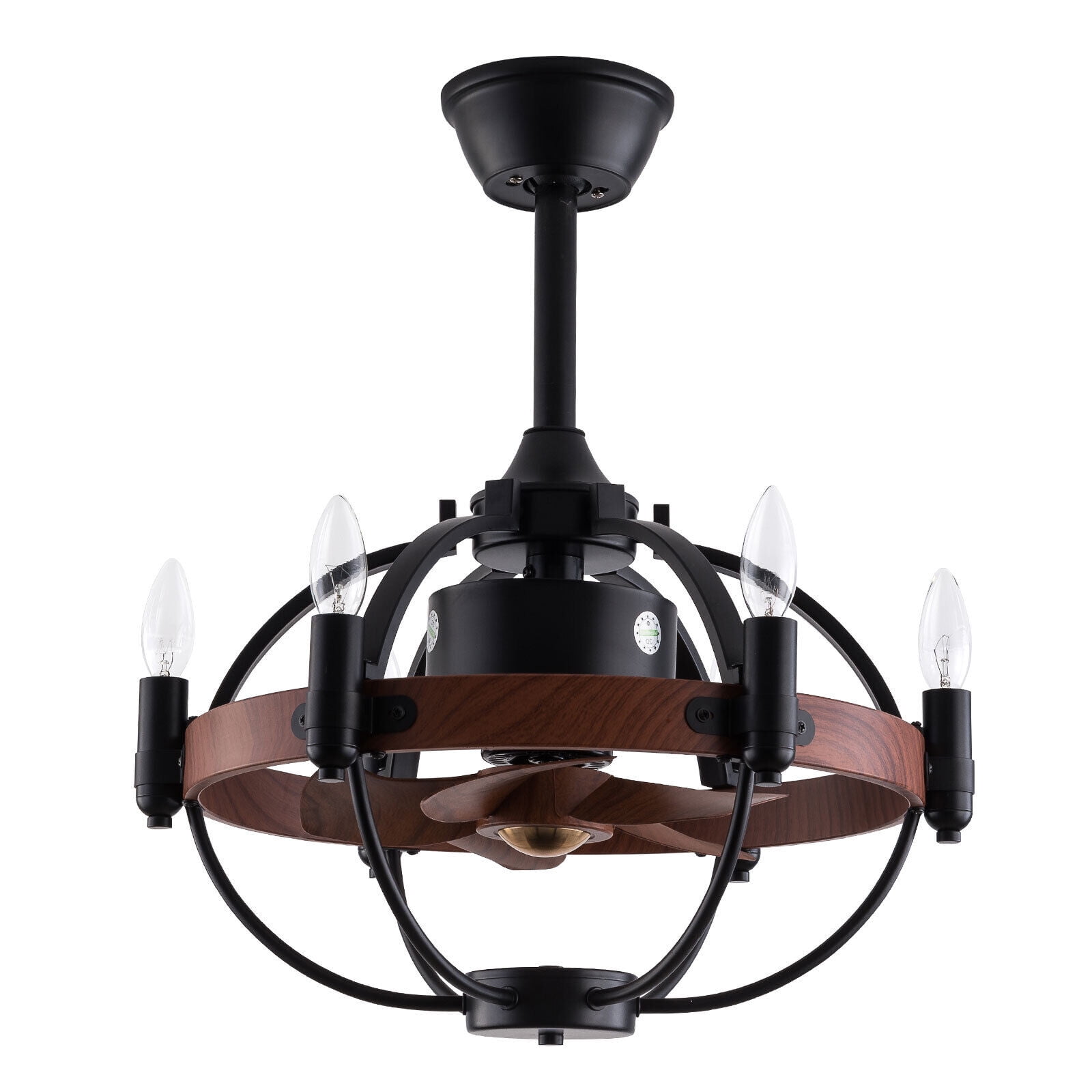 Retro Ceiling Fan Farmhouse Fan Chandelier 6 Light Candle Ceiling Light ...