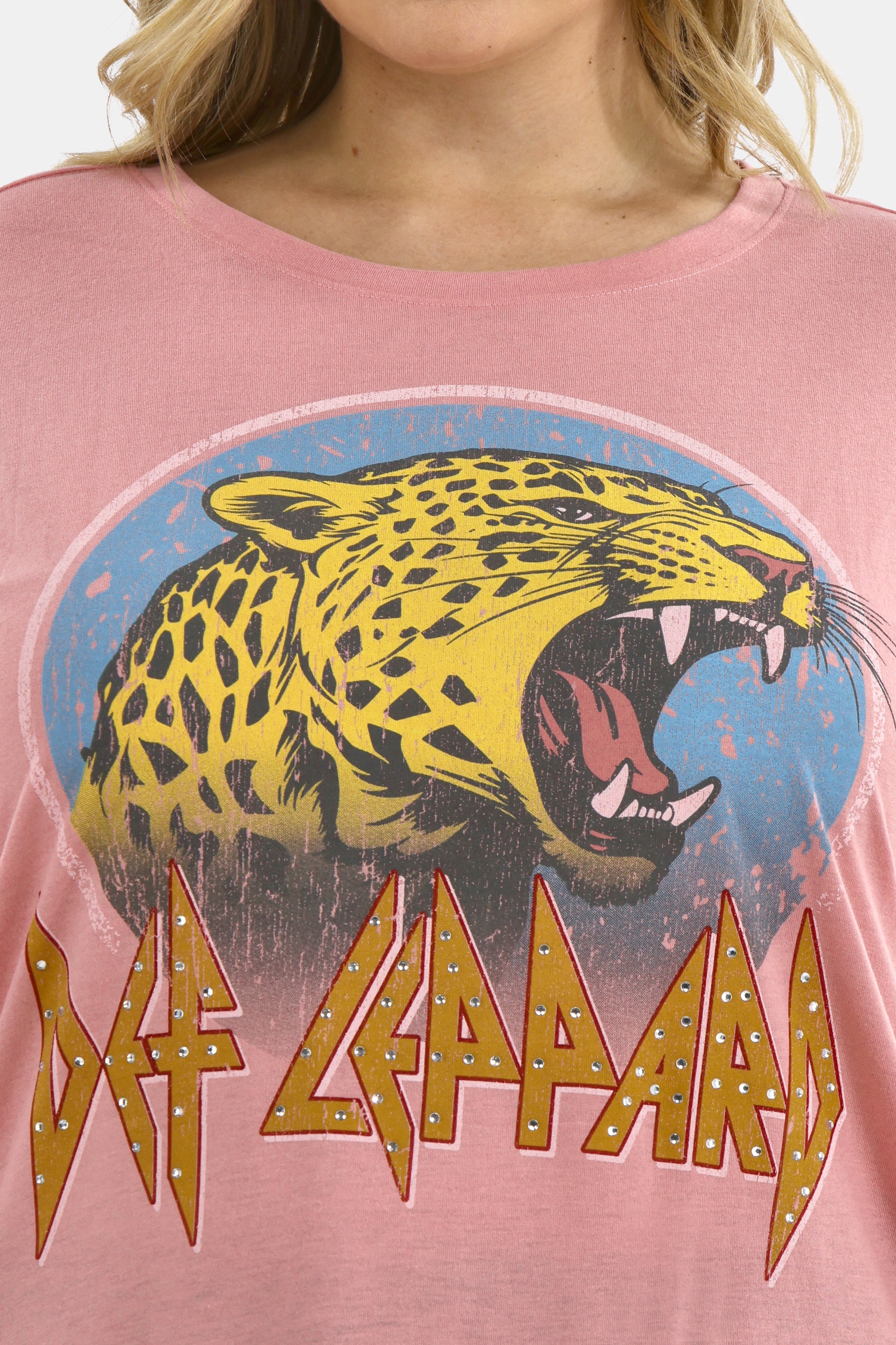 Terra & Sky Women's Plus Def Leopard Graphic Tee, Sizes 0X-5X