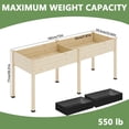 thumbnail image 5 of HUONA Raised Garden Bed, 72x23.42x30 Inches Elevated Wood Planter Box with Legs and Bed Liner for Backyard, Patio, Balcony , 550 lb Capacity, Natural, 5 of 21