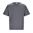 thumbnail image 4 of Men's Linen Solid Color Short Sleeve Shirt - Crew Neck Beach Vintage T-Shirt, 4 of 5