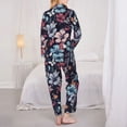 thumbnail image 3 of Pajama Sets for Women 2 Pcs, Flowers ad Butterflies Button Down Long Sleeve Sleepwear Lounge PJ Sets, 3 of 6
