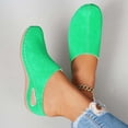 thumbnail image 6 of HNMKIU Womens Sandals Fashion Toe Platform Slide Style Comfortable Casual Beach Slippers with Pure Color Upper Elegant Low Heel Beach Shoes Green,6.5, 6 of 9