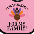 thumbnail image 4 of Inktastic Thanksgiving Girl Turkey Thankful for Family Girls Baby Bib, 4 of 4