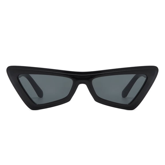 Black Irregular Frame Sunglasses - Dark Lens UV Protection Edgy Stylish Eyewear