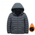 thumbnail image 2 of XIMIN Kids Boys Quilted Lined Hooded Puffer Jacket Quilted Winter Windproof Long Sleeve Padded Down Coat Water-Resistant Full Zip Bubble Jackets Warm Outerwear, 2 of 8
