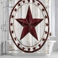 thumbnail image 2 of Country Star Shower Curtain for Bathroom, Wood Grain Waterproof Cloth Fabric Bathroom Accessories Set with 12 Rust Proof Plastic Hooks, 72"x78", 2 of 9