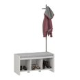 Novogratz Whitton Entryway Bench with Coat Tree, White