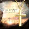 thumbnail image 5 of Coachuhhar Cross Necklace for Men 925 Sterling Silver Crucifix Pendant Necklace Religion Cross Jewelry Gifts for Father Husband Son, 5 of 7