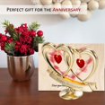 thumbnail image 3 of Matashi  Gold plated Red Crystal Happy Anniversary Double Heart Tabletop Ornament, 3 of 5