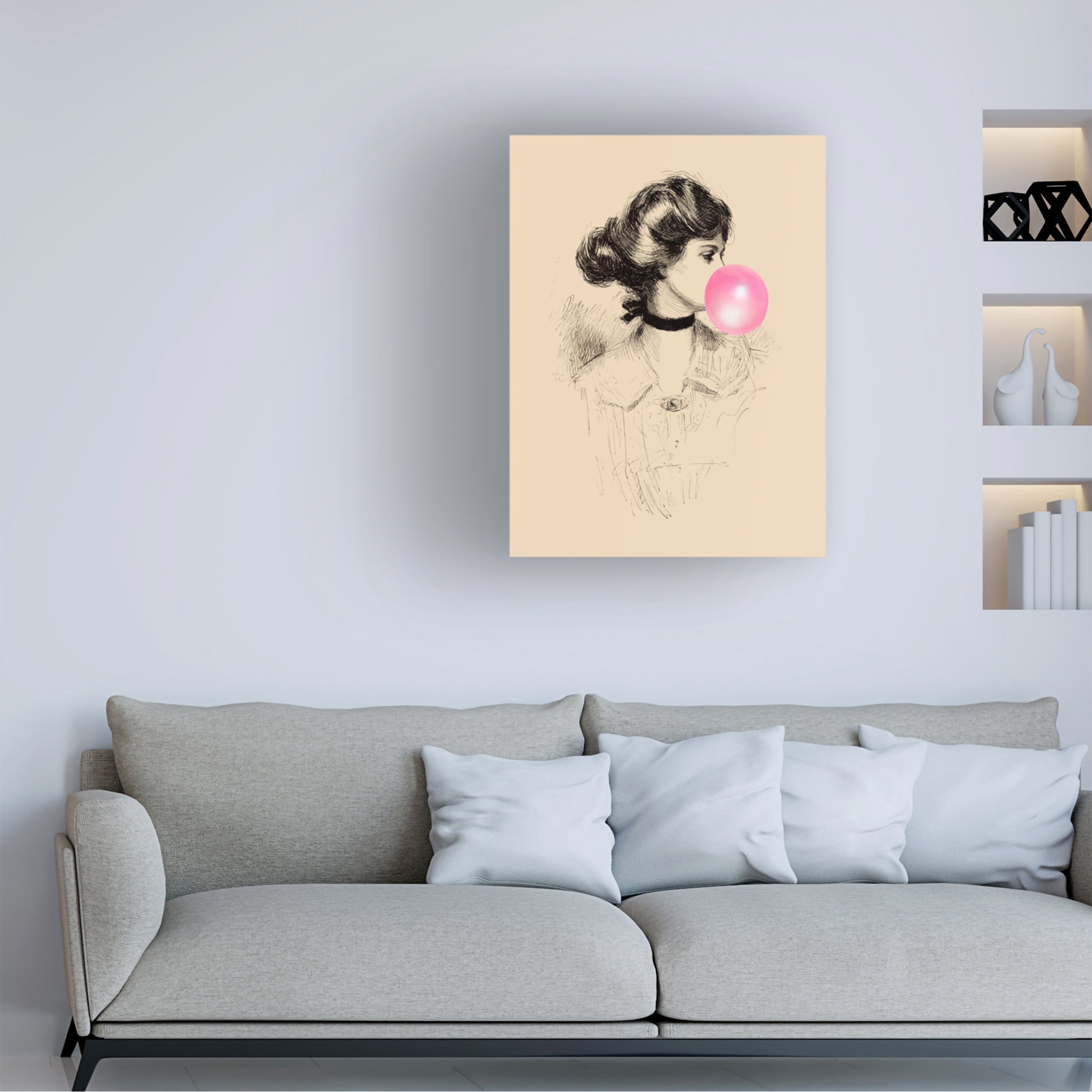Canvas Wall Art - Alicia Longley 'Victorian Ladies Misbehaving I' Wall Art for Living Room, Bedroom, or Office Décor by Trademark Fine Art - 14 x 19 Inches