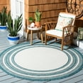 thumbnail image 2 of Safavieh Courtyard Ercan Bordered Indoor/Outdoor Area Rug, Ivory/Teal, 9' x 9' Round, 2 of 11