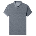 thumbnail image 5 of Dolkfu Retro Men'S Polos&nbsp;Shirts Short Sleeve Collared Gray Button Polos Outdoor Plaid Geometric Tops Gray,L, 5 of 5