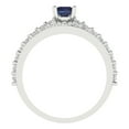 thumbnail image 4 of Clara Pucci 18K White Gold 1.325 Simulated Blue Sapphire Engraveable Engagement Ring + Wedding Band Set, 4 of 7