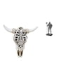 thumbnail image 1 of Escultura de pared de calavera,Estatua de resina con cabeza de vaca para decoración de pared y hogar,Adornos de diseño de patrón de decoración de pared de cabeza de vaca,Figura de, 1 of 8