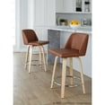 thumbnail image 5 of LumiSource Brown Toriano 24" Fixed-Height Counter Stool - Set of 2, 5 of 11