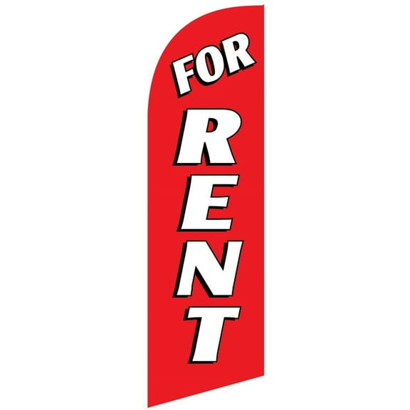 Real Estate FOR RENT Feather Banner Flag - INCLUDED CARRY BAG, POLE KIT, and HARDWARE - LIMITED TIME OFFER