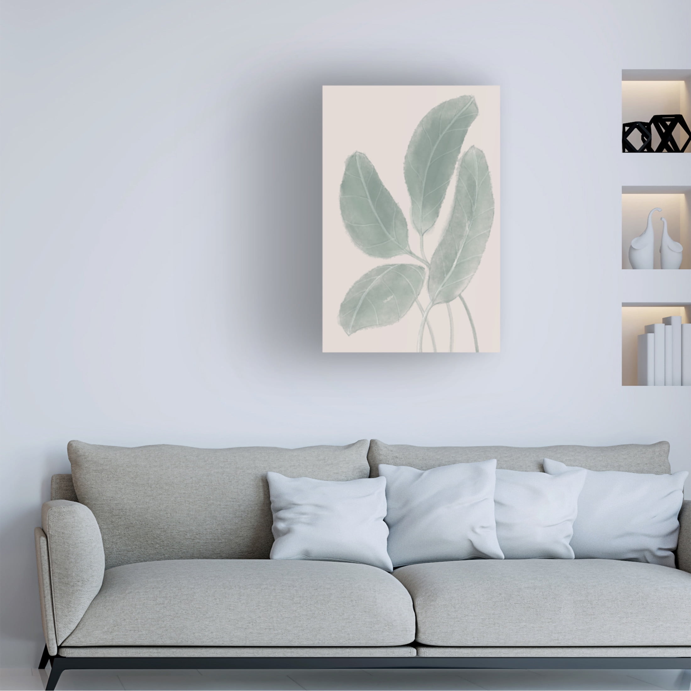 Canvas Wall Art - Pictufy Studio II 'Leaves Watercolor' Wall Art for Living Room, Bedroom, or Office Décor by Trademark Fine Art - 22 x 32 Inches