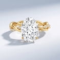thumbnail image 3 of Rosec Jewels IGI Certified Lab Grown Diamond Oval Engagement Ring 4 Carat - E-VS1 Quality - Big Diamond Ring for Women, 10K Yellow Gold, US 12.00, 3 of 8