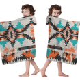 thumbnail image 4 of Colorful Geometric Triangle Diamond Pattern Hooded Bath Towel，50"x30" for Ages 3 To 12 Kids, Quick Dry Lightweight Soft Microfiber Hood Beach Towel Cover Up for Kids, 4 of 7
