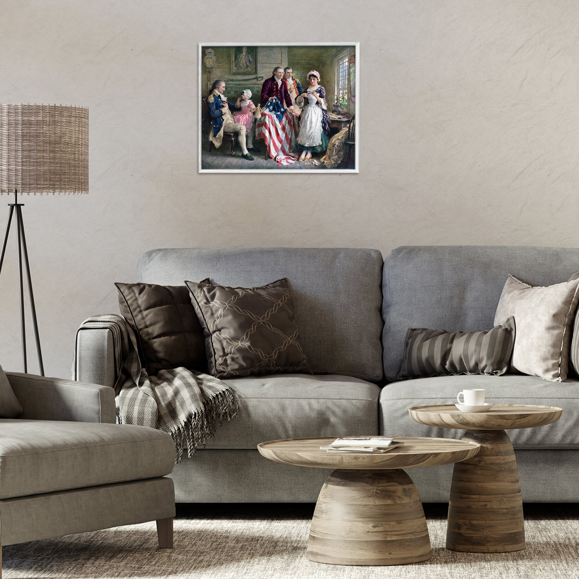 Historical Betsy Ross White Framed Giclee Art, design by Arlington Prints