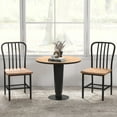 thumbnail image 4 of Gymax Dining Chair Set of 4 Armless Spindle Back Kitchen Chairs w/ Ergonomic Seat Black & Natural, 4 of 10
