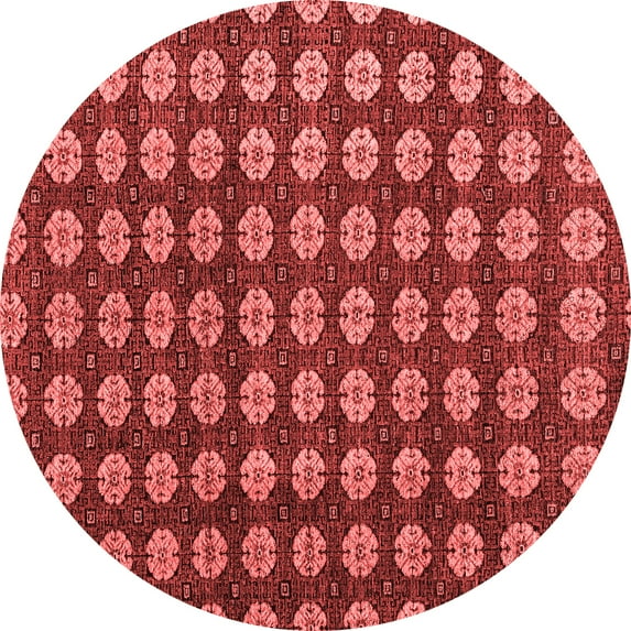 Ahgly Company Indoor Round Abstract Red Modern Area Rugs, 8' Round
