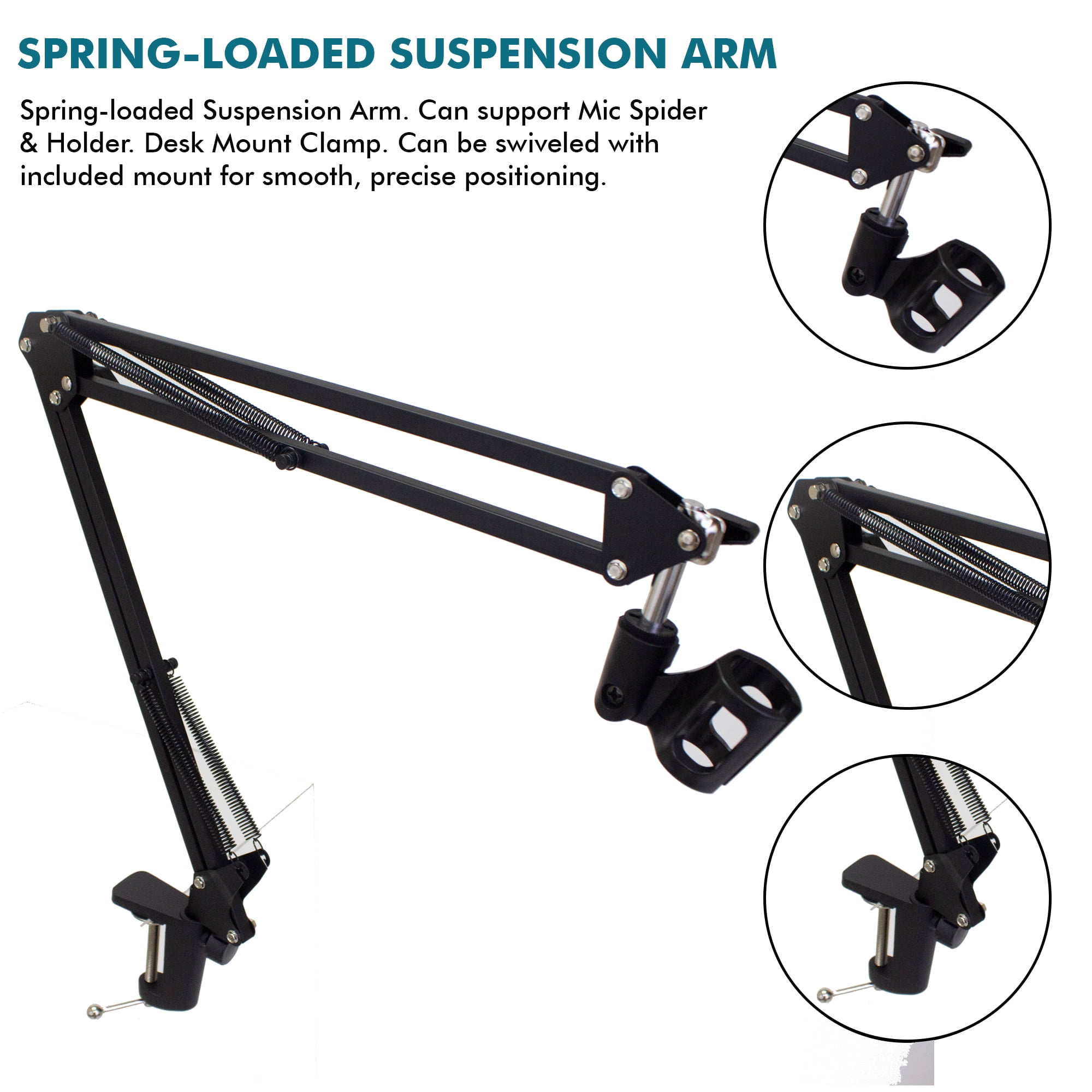 Technical Pro Microphone Suspension Arm Height Adjustable Crane 20.9in Steel