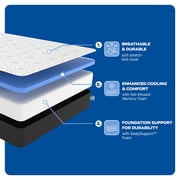 Sealy Essentials 10” Medium Queen Gel Memory Foam Mattress-in-a-Box, Adult