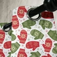 thumbnail image 3 of Ambesonne Christmas Grommet Curtain, Winter Mitten Nordic, 50" x 120", Green Red and White, 3 of 6