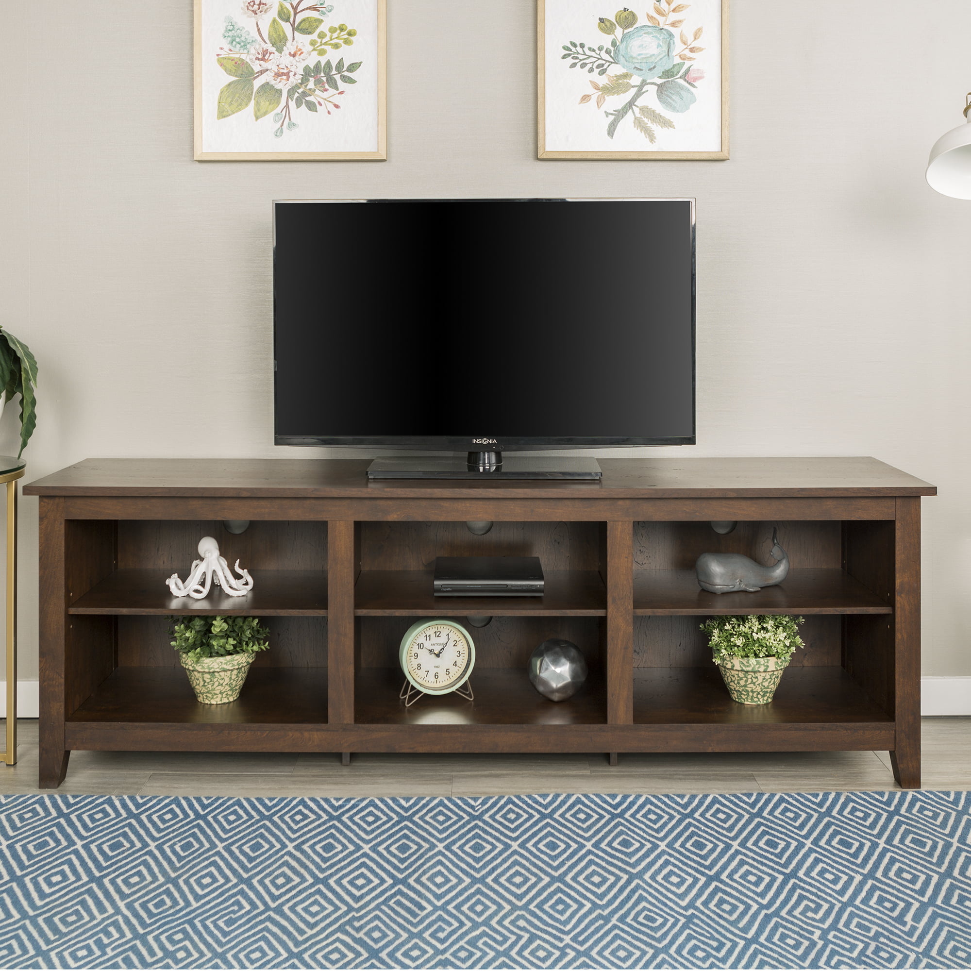 70" Wood Media TV Stand Storage Console - Traditional ...