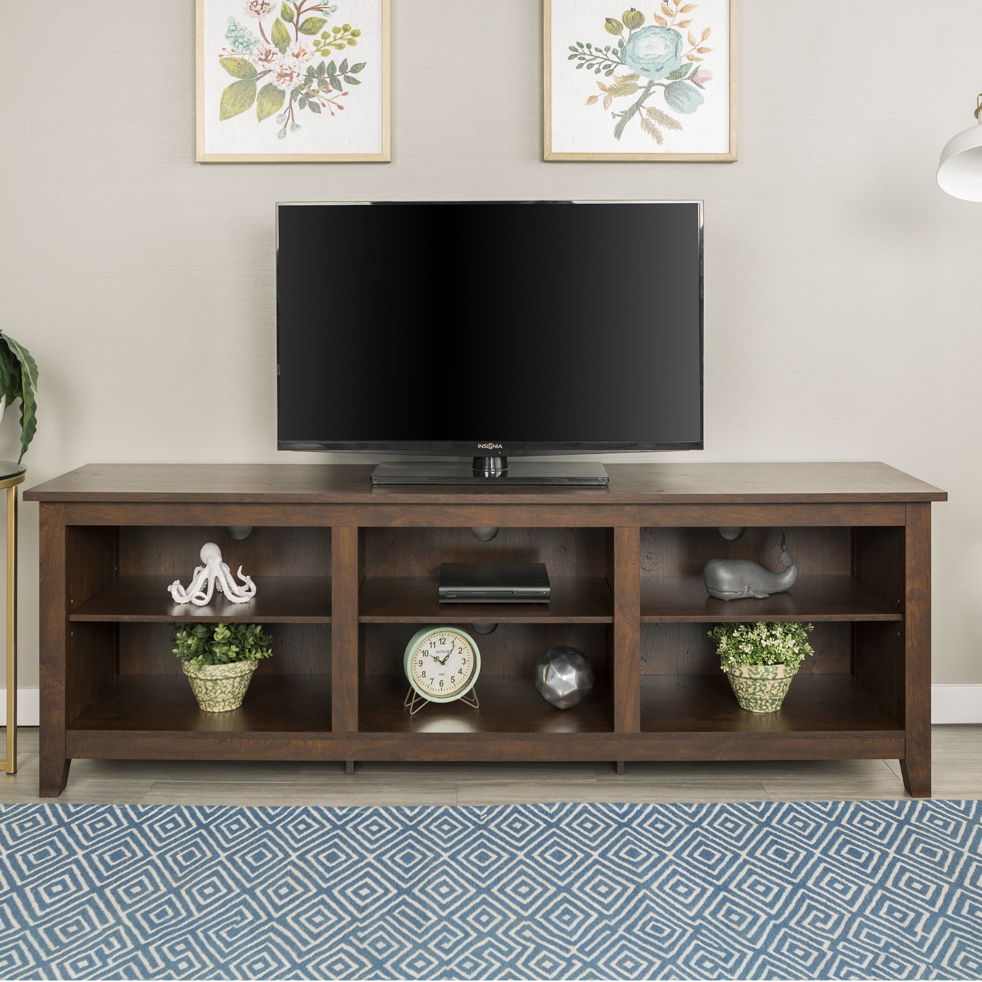 70" Wood Media TV Stand Storage Console - Traditional ...