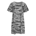 thumbnail image 5 of Women's Camouflage Print Summer Dress Casual Short Sleeve Round Neck Lightweight Polyester Fashion Dress for Daily Wear S M L XL XXL, 5 of 7