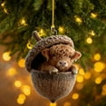 thumbnail image 2 of Forest Animal Acorn Ornaments Cozy Forest Christmas Decorations 2D Acrylic Rustic Animal Figurines Pine Cone Designs Holiday Home Decor with Highland Cow, 1PC, 2 of 3