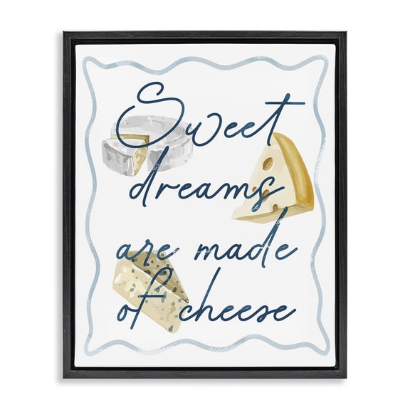 Stupell Industries Contemporary Dreams Of Cheese Black Floating Frame Canvas Art, 17 x 21, by Lil' Rue