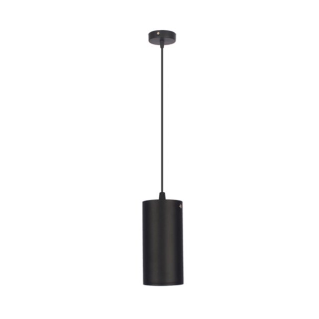 Lámpara de techo moderna y sencilla, 10 W, 85-265 V, 75 mm de diámetro, foco de luz cálida, tubo de techo, luz descendente para restaurante, karaoke y bar (negra, luz cálida)