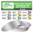 thumbnail image 2 of EcoQuality [150 Pack] - 9 Inch Disposable Round Aluminum Foil Take-Out Pans with Board Lids Set - Disposable Tin Containers, Perfect for Baking, Cooking, Catering, Cake Pans, Parties, Restaurants, 2 of 7