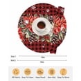 thumbnail image 6 of 15 Inch Round Placemats Set of 6, Christmas Red Check Non Slip Heat Insulation PP Table Mats, Poinsettia Xmas Flower Snowflake Berry Washable Place Mats for Kitchen Dining Party Table Decor, 6 of 7